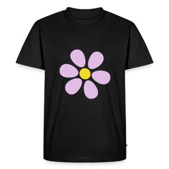 Flower pastel flower flowers pastel flowers lilac - Men's Premium Organic T-Shirt - black - Front - Nico (187cm)