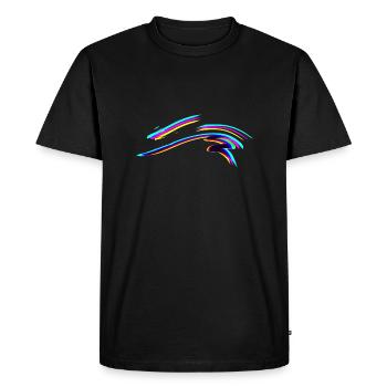 lines colorful colored effect wave wavy line lines - Men's Premium Organic T-Shirt - black - Front - Nico (187cm)