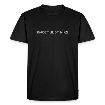 Kmoet just niks, Antwerp dialect Shirts - Men's Premium Organic T-Shirt - black - Front - Nico (187cm)