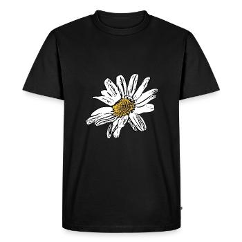 Flower White White Flowers Gift - Men's Premium Organic T-Shirt - black - Front - Nico (187cm)
