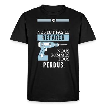 Si ... il ne peut pas réparer, nous sommes perdus - T-shirt Premium bio Homme - noir - Devant - Nico (187cm)