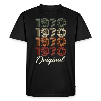 1970 Cadeau D'anniversaire Vintage Original 1970 - T-shirt Premium bio Homme - noir - Devant - Nico (187cm)