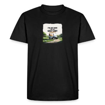 Golf - Juste ici pour la voiturette de golf - T-shirt Premium bio Homme - noir - Devant - Nico (187cm)