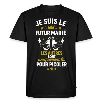 Je suis le futur marié EVG enterrement vie garçon - T-shirt Premium bio Homme - noir - Devant - Nico (187cm)
