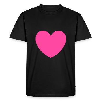 Valentines Pink Heart, Valentine's Day - Men's Premium Organic T-Shirt - black - Front - Nico (187cm)