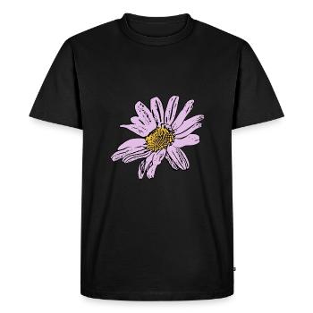 Flower pastel flower flowers pastel flowers lilac - Men's Premium Organic T-Shirt - black - Front - Nico (187cm)