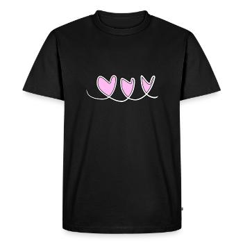 hearts heart - Men's Premium Organic T-Shirt - black - Front - Nico (187cm)