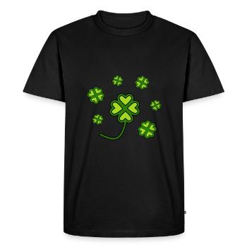 St Patrick's Day shamrocks - Men's Premium Organic T-Shirt - black - Front - Nico (187cm)