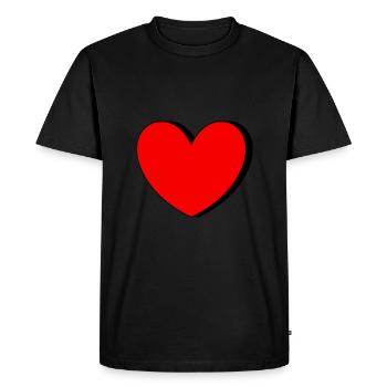 coeur rouge coeur rouge coeur rouge coeur rouge - T-shirt Premium bio Homme - noir - Devant - Nico (187cm)
