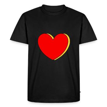 red heart red red hearts valentine's day - Men's Premium Organic T-Shirt - black - Front - Nico (187cm)