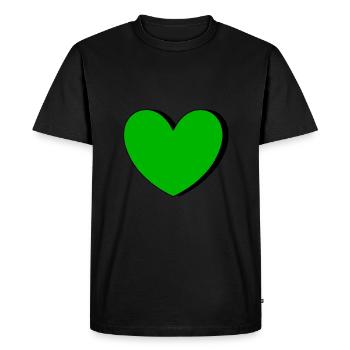 green heart green hearts couples st patrick's day - Men's Premium Organic T-Shirt - black - Front - Nico (187cm)