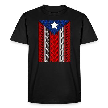 Porto Rican Tribal Flag - Modern Boricua - T-shirt Premium bio Homme - noir - Devant - Nico (187cm)