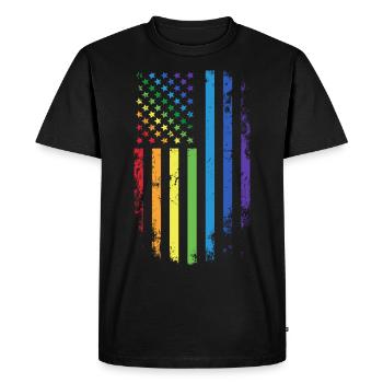 Les personnes LGBT - T-shirt Premium bio Homme - noir - Devant - Nico (187cm)