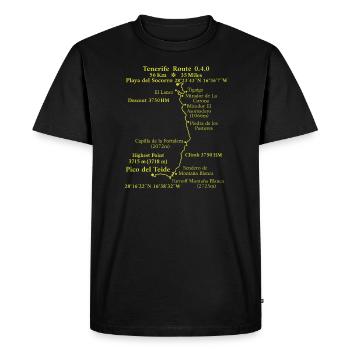 Route 0.4.0 Playa del Socorro - Pico del Teide - Men's Premium Organic T-Shirt - black - Front - Nico (187cm)