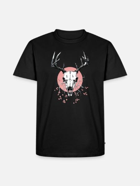 deer skull (pink) - Men's Premium Organic T-Shirt - black