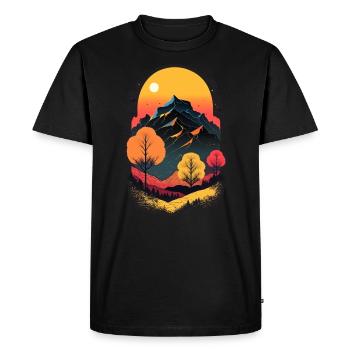 Mountains Minimalism Abstract Forest Animals Retro Trend - Men's Premium Organic T-Shirt - black - Front - Nico (187cm)