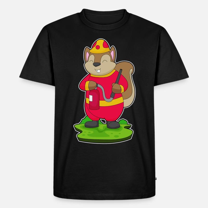 Squirrel Firefighter Fire Hose - Men's Premium Organic T-Shirt - black