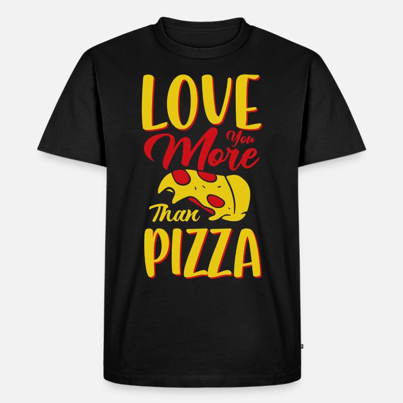 Pizza - Männer Premium Bio T-Shirt - Schwarz