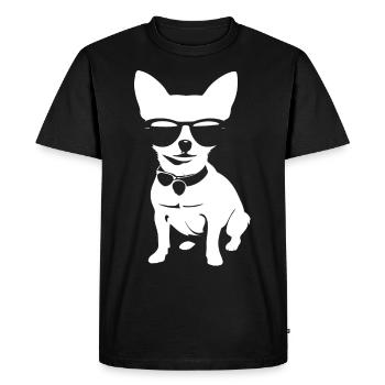 Chihuahua drôle portant des lunettes de soleil Chihuahuas - T-shirt Premium bio Homme - noir - Devant - Nico (187cm)