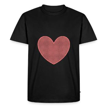 pink heart heart pink red gift valentine's day - Men's Premium Organic T-Shirt - black - Front - Nico (187cm)