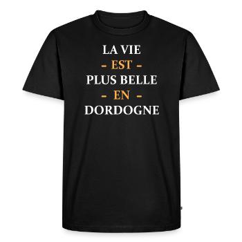 La vie est plus belle en dordogne - T-shirt Premium bio Homme - noir - Devant - Nico (187cm)