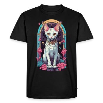 Gothique Pastel Sphynx chat magique esthétique - T-shirt Premium bio Homme - noir - Devant - Nico (187cm)