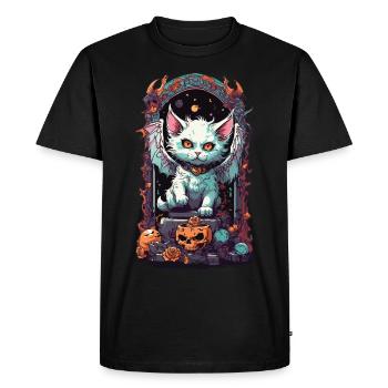 Occult Demons Cat Gothic Style - Men's Premium Organic T-Shirt - black - Front - Nico (187cm)