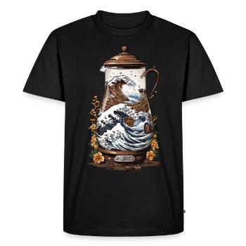 Amateur de café Café de Style japonais vintage - T-shirt Premium bio Homme - noir - Devant - Nico (187cm)