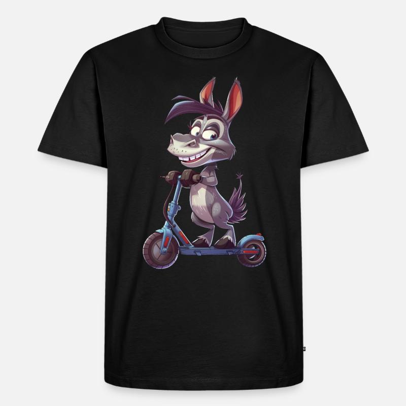 Esel Roller - Männer Premium Bio T-Shirt - Schwarz
