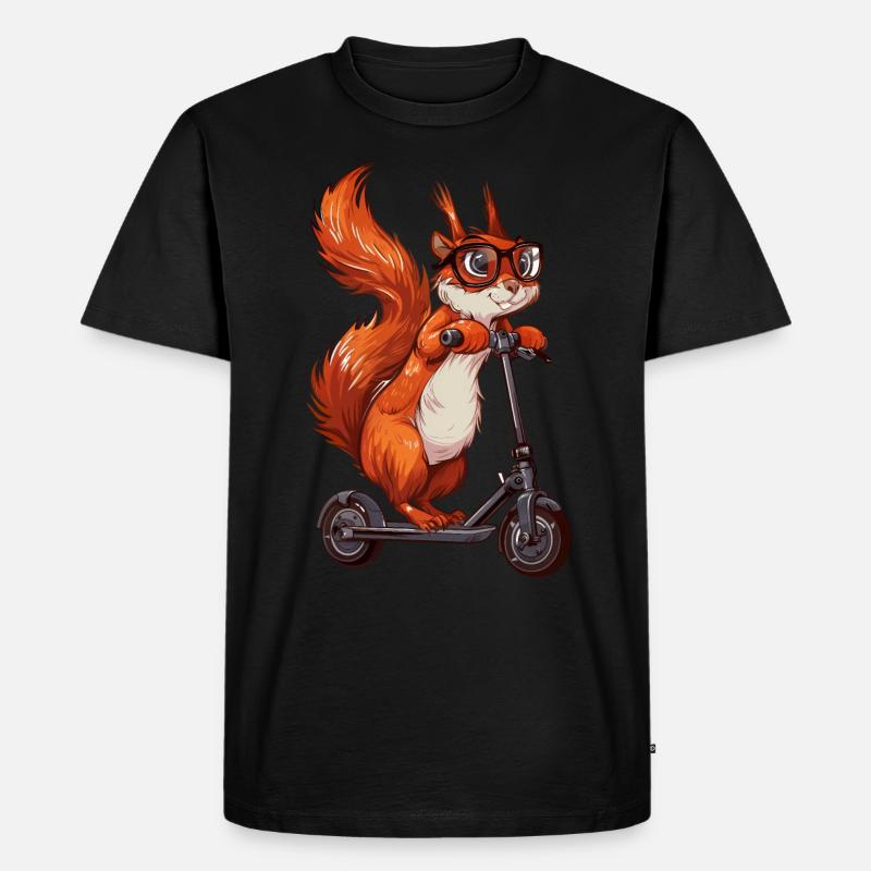 Eichhörnchen Roller - Männer Premium Bio T-Shirt - Schwarz
