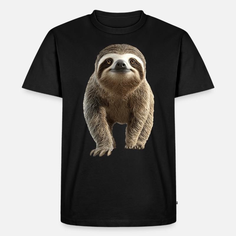Faultier - Männer Premium Bio T-Shirt - Schwarz