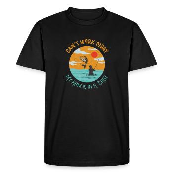 Ne peut pas travailler aujourd’hui Mon bras est dans un plâtre - T-shirt Premium bio Homme - noir - Devant - Nico (187cm)