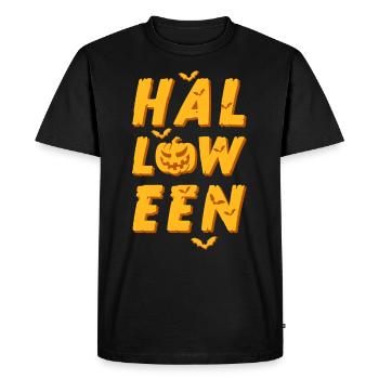 Astuce de citrouille d’Halloween ou gâterie Joyeux Halloween - T-shirt Premium bio Homme - noir - Devant - Nico (187cm)