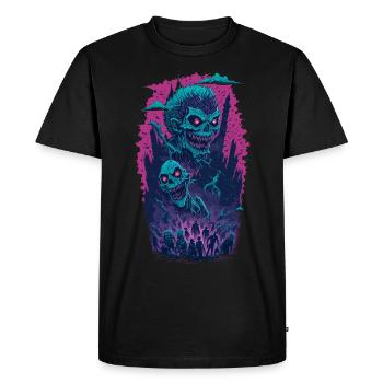 Zombie Illustration Film d’horreur Fan Design - T-shirt Premium bio Homme - noir - Devant - Nico (187cm)