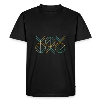 motif art déco néon - T-shirt Premium bio Homme - noir - Devant - Nico (187cm)