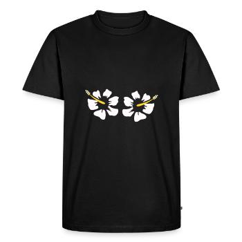 Fleur Fleur Blanche Fleur Blanche Festival de la Fleur d’Hibiscus - T-shirt Premium bio Homme - noir - Devant - Nico (187cm)