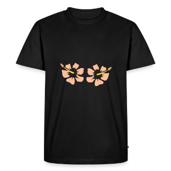 Fleur Pastel Fleurs Pastel Fleurs Hibiscus - T-shirt Premium bio Homme - noir - Devant - Nico (187cm)