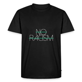 pas de racisme pas de racisme écritures - T-shirt Premium bio Homme - noir - Devant - Nico (187cm)