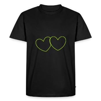 green heart green couples gift valentine's day - Men's Premium Organic T-Shirt - black - Front - Nico (187cm)