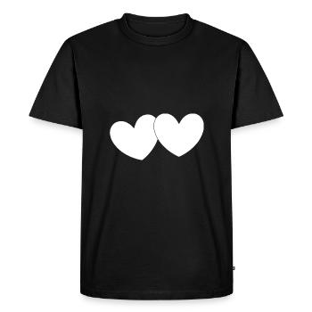 white heart white gift valentine's day - Men's Premium Organic T-Shirt - black - Front - Nico (187cm)