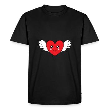 coeur rouge coeur rouge coeur rouge coeur rouge - T-shirt Premium bio Homme - noir - Devant - Nico (187cm)