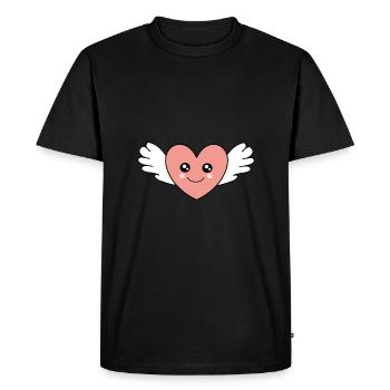 Saint-Valentin, Saint-Valentin, Saint-Valentin - T-shirt Premium bio Homme - noir - Devant - Nico (187cm)