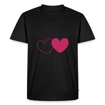 Saint-Valentin, Saint-Valentin, Saint-Valentin - T-shirt Premium bio Homme - noir - Devant - Nico (187cm)