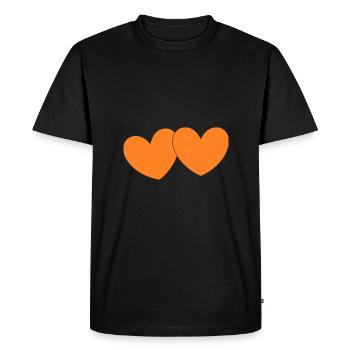 Coeur orange Orange Saint-Valentin - T-shirt Premium bio Homme - noir - Devant - Nico (187cm)