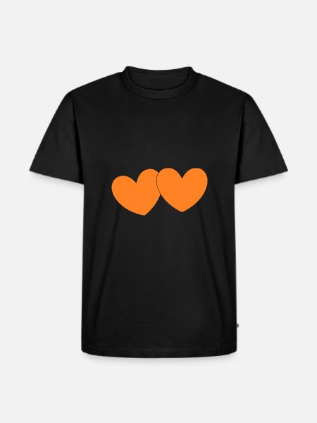 orange heart orange valentine's day - Men's Premium Organic T-Shirt - black