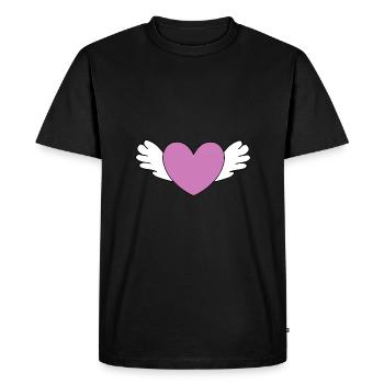 Coeur de la Saint-Valentin - T-shirt Premium bio Homme - noir - Devant - Nico (187cm)