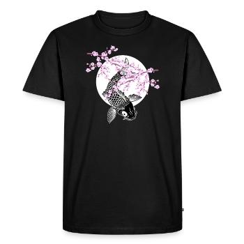 Fleurs de cerisier SAKURA NISHIKIGOI Koi 2 - T-shirt Premium bio Homme - noir - Devant - Nico (187cm)