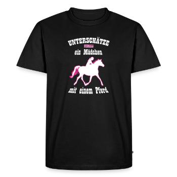 cheval sort ne sous-estime jamais une fille - T-shirt Premium bio Homme - noir - Devant - Nico (187cm)
