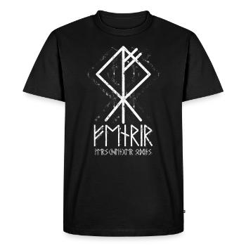 FENRIR VERSCHLINGER ODINS Runes Viking Wolf Rune - Men's Premium Organic T-Shirt - black - Front - Nico (187cm)