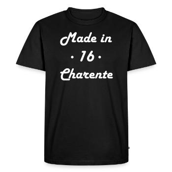 Made in Charente - T-shirt Premium bio Homme - noir - Devant - Nico (187cm)